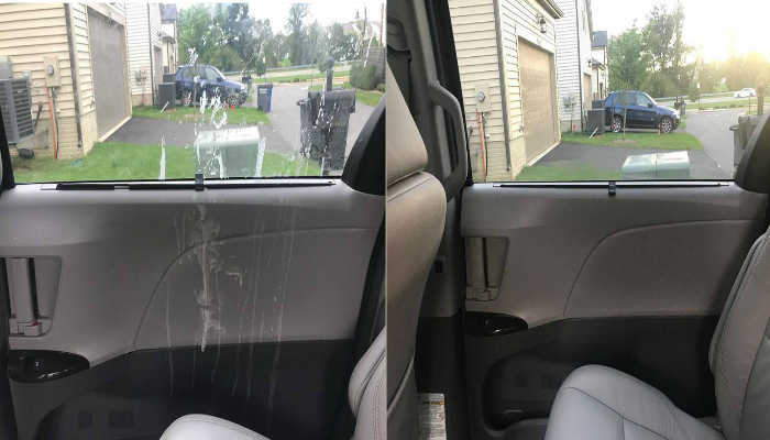 Mobile car interior detailing before and after